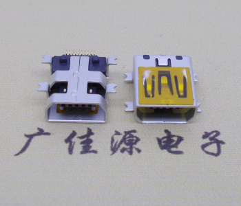 杭州迷你USB插座,MiNiUSB母座,10P/全贴片带固定柱母头