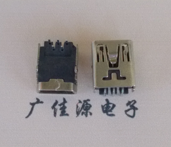 杭州MINI USB前两脚插座 90度卧式 端子DIP针脚定义