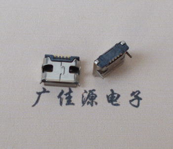 杭州Micro usb 5pin接口 插板7.2mm脚距 无柱无焊盘镀镍
