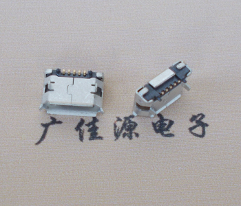 杭州Micro USB 5pin接口 固定脚距6.4插板有柱卷边