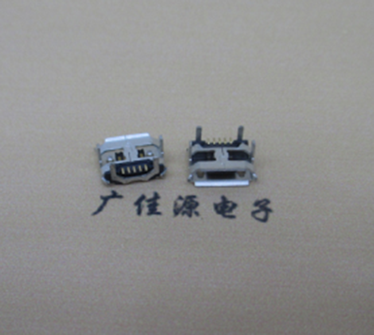 杭州Micro usb5p母座 B型口 加长2.0mm牛角 焊接图解
