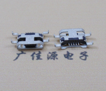 杭州MICRO USB 5PIN接口 沉板1.6MM 四脚插板无导位
