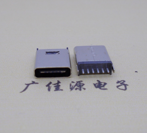 杭州直立式插板Type-C6p母座连接器高H=10.0mm