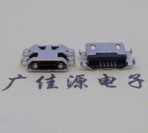 杭州micro usb5p连接器 反向沉板1.6mm四脚插平口