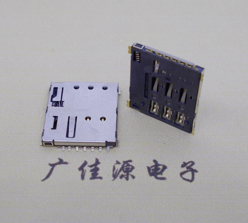 杭州NANO SIM 自弹式卡座 1.37H 带CD测试7Pin 手机卡座连接器